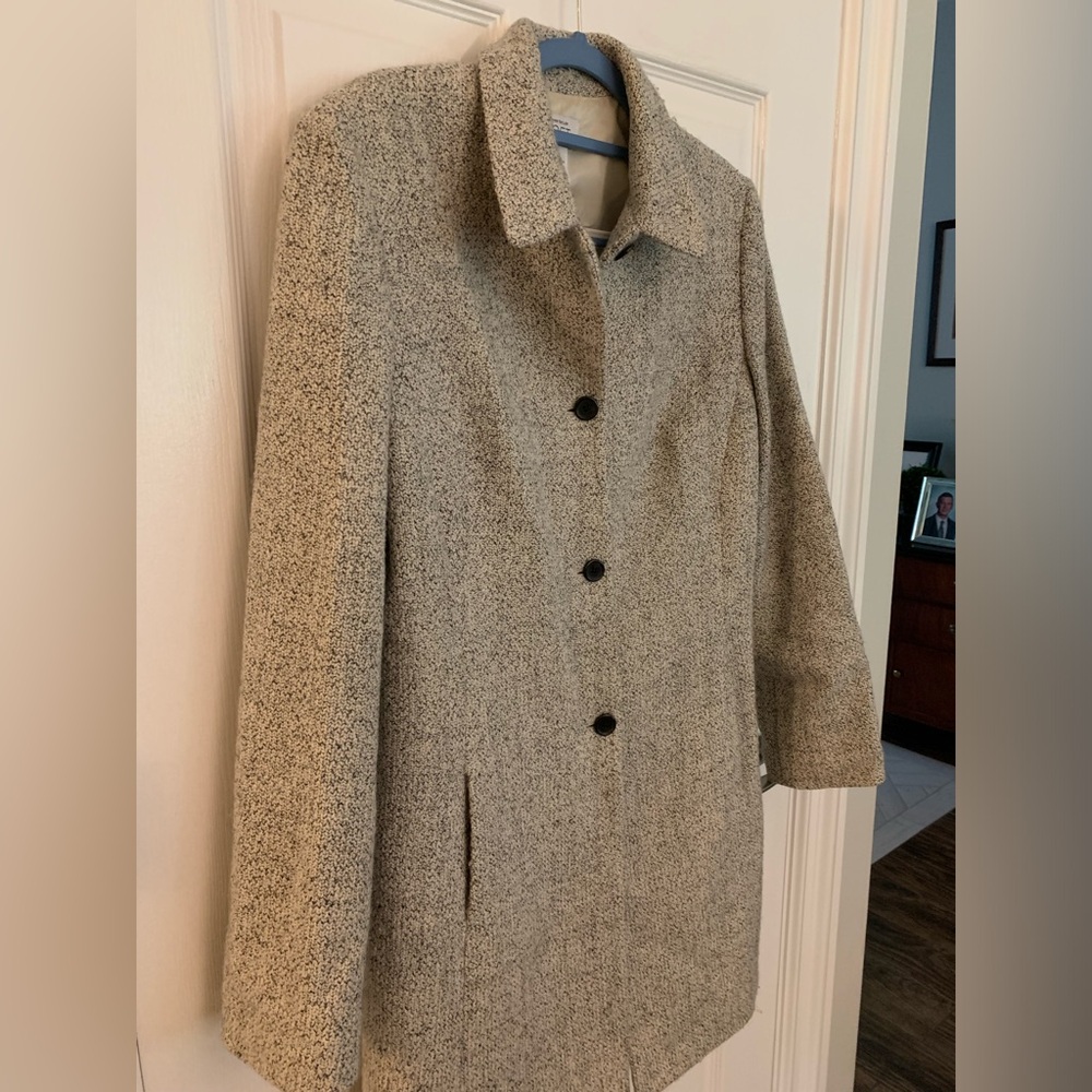 LOFT gray tweed car coat~ good condition ~ size 10 - Picture 5 of 10